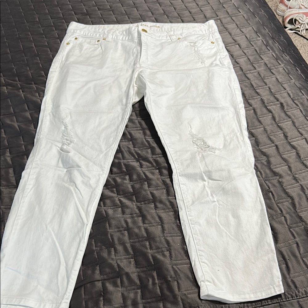 Michael Kors White Relaxed Fit Jeans